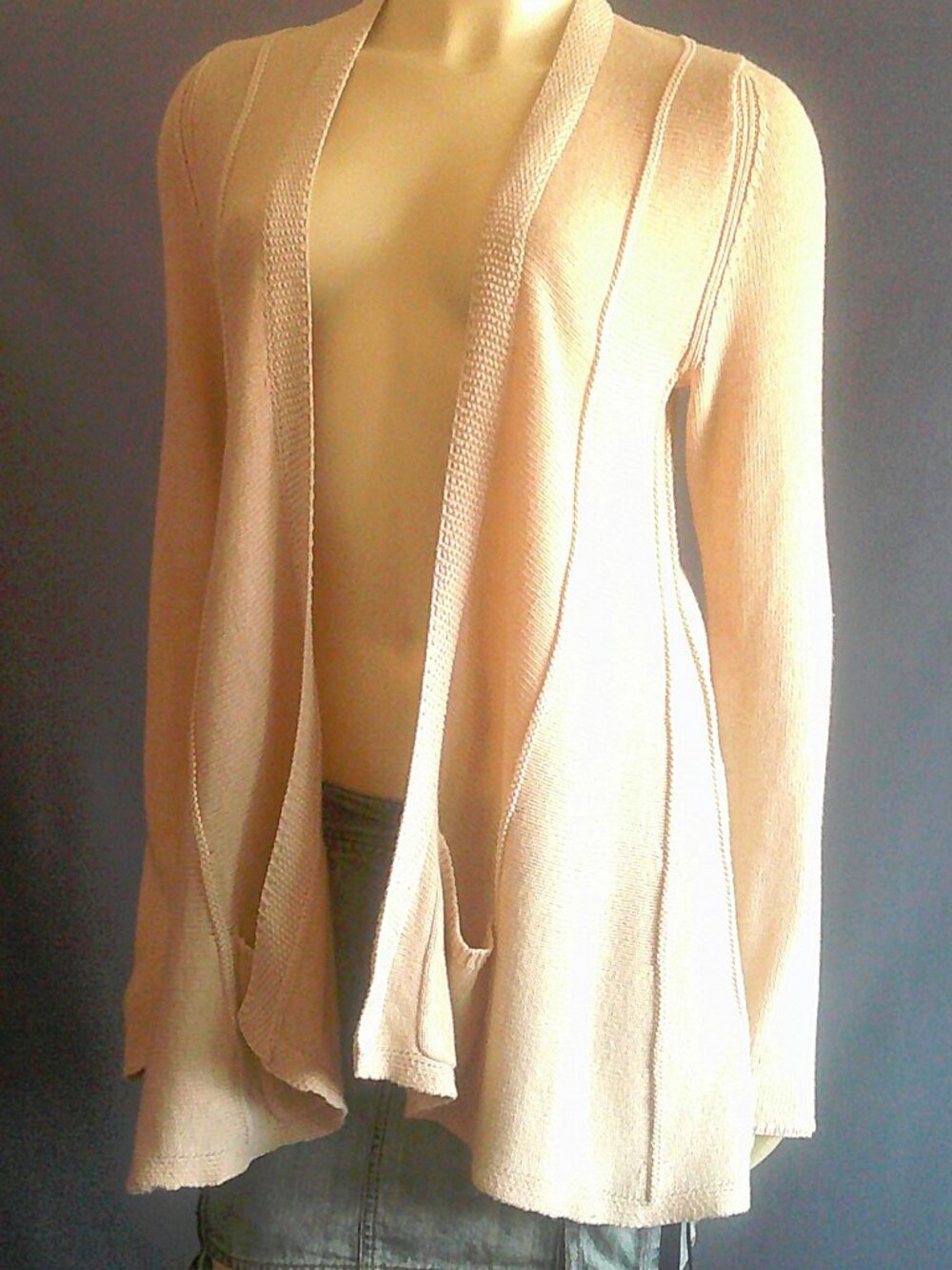 Anthropologie Angel of the North Pocket Cotton Cashmere Blend Open Cardigan M